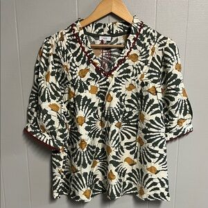 NWT Printed Voy Top Blouse Shirt Large